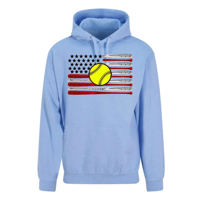 American Softball Flag Unisex Surf Hoodie