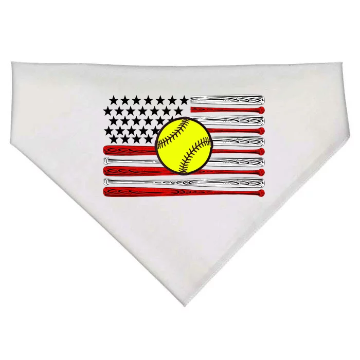 American Softball Flag USA-Made Doggie Bandana