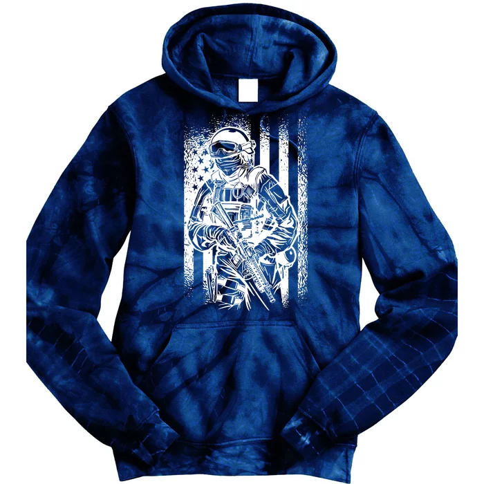 American Soldier Vintage Tie Dye Hoodie