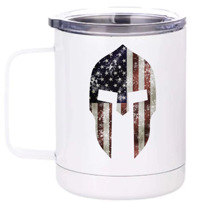 American Spartan Front & Back 12oz Stainless Steel Tumbler Cup