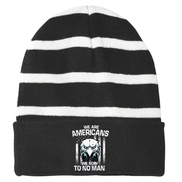 American Strong Striped Beanie with Solid Band