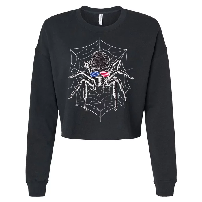 American Tarantula Spider Cropped Pullover Crew