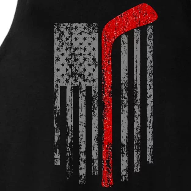 American Team Hockey USA Flag Ladies Tri-Blend Wicking Tank