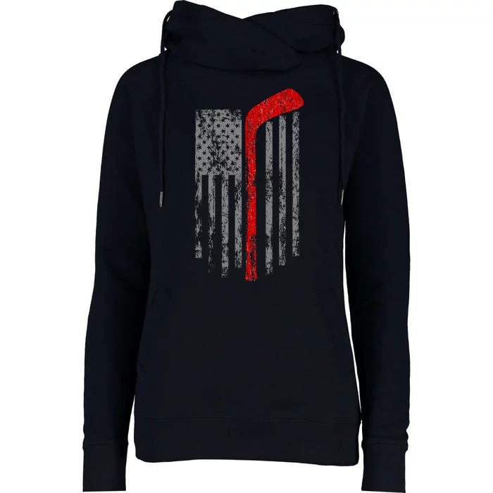 American Team Hockey USA Flag Womens Funnel Neck Pullover Hood