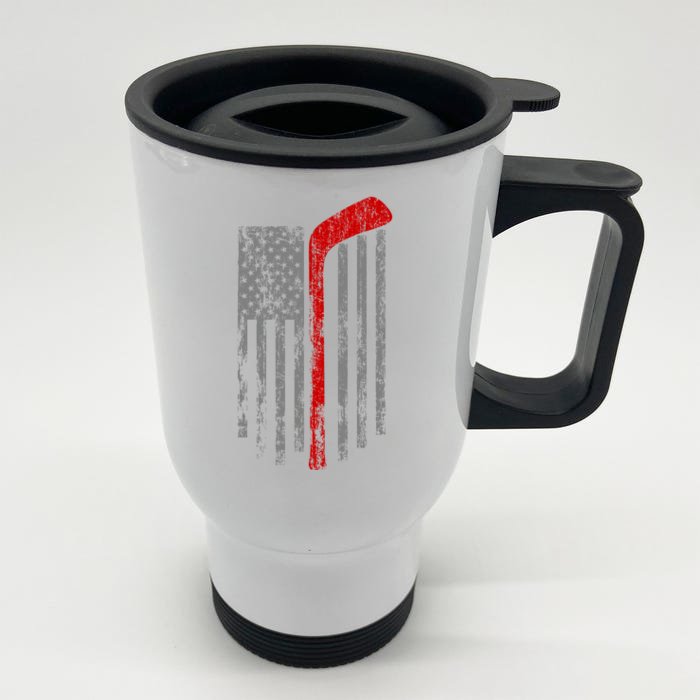 American Team Hockey USA Flag Front & Back Stainless Steel Travel Mug