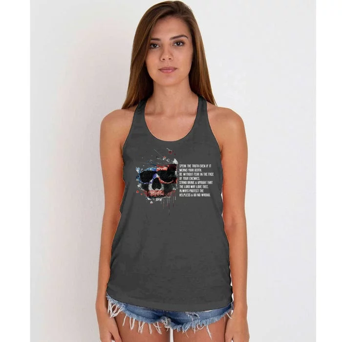 American Templar Code Women's Knotted Racerback Tank