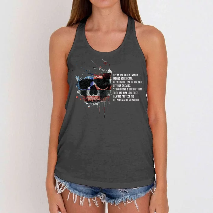 American Templar Code Women's Knotted Racerback Tank