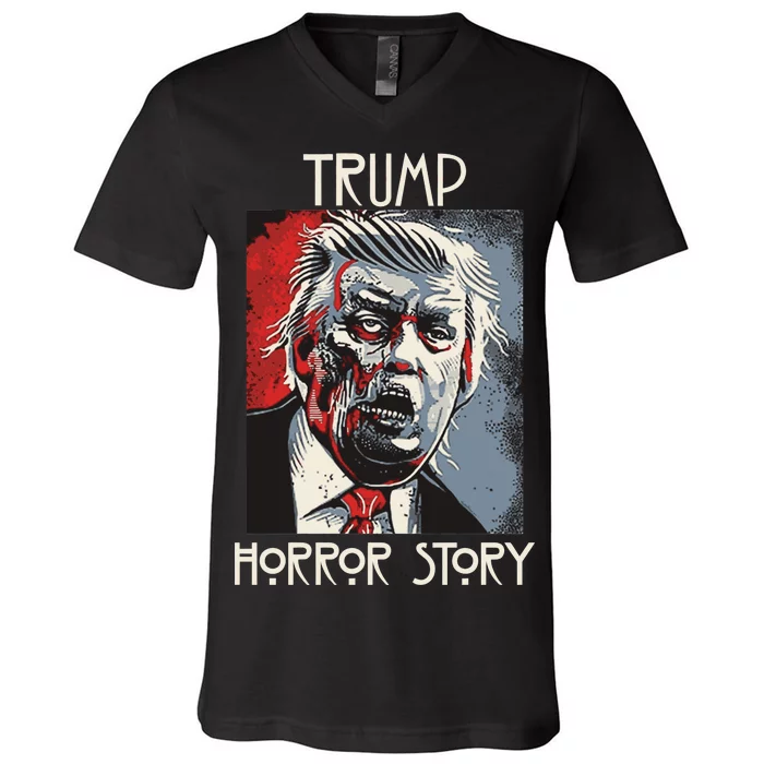 American Trump Horror Hor-ror Story 2016 Zombie Election V-Neck T-Shirt