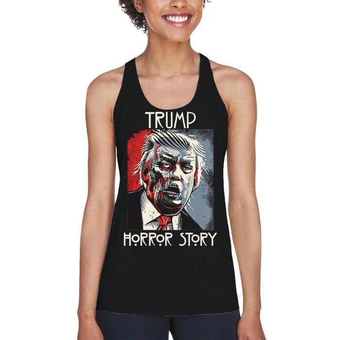 American Trump Horror Hor-ror Story 2016 Zombie Election Women's Racerback Tank