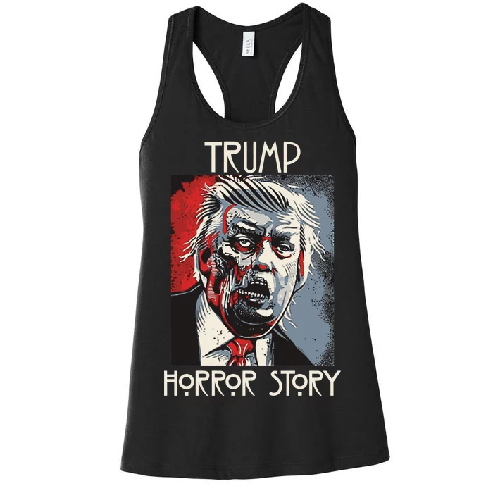 American Trump Horror Hor-ror Story 2016 Zombie Election Women's Racerback Tank