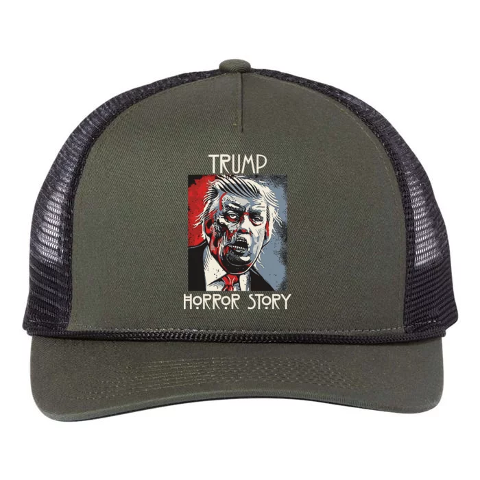 American Trump Horror Hor-ror Story 2016 Zombie Election Retro Rope Trucker Hat Cap