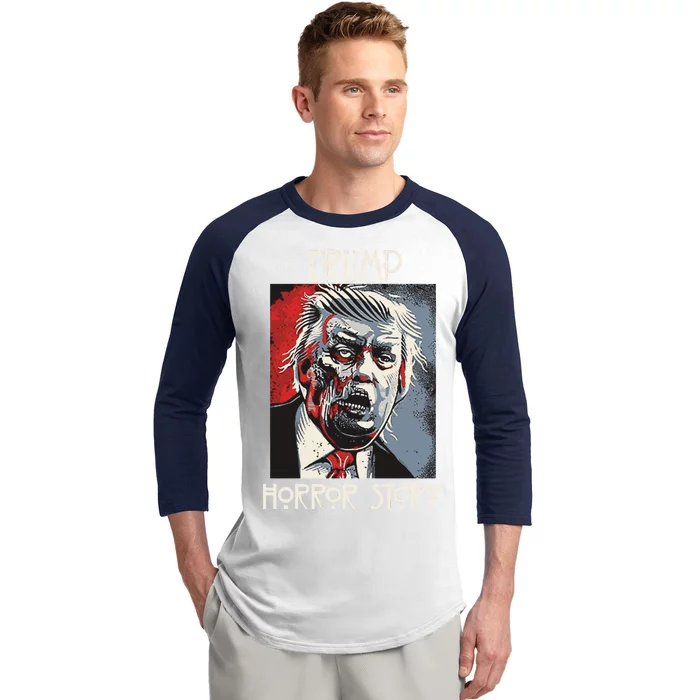 American Trump Horror Hor-ror Story 2016 Zombie Election Baseball Sleeve Shirt