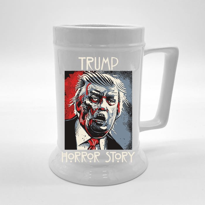 American Trump Horror Hor-ror Story 2016 Zombie Election Front & Back Beer Stein