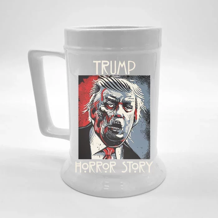 American Trump Horror Hor-ror Story 2016 Zombie Election Front & Back Beer Stein