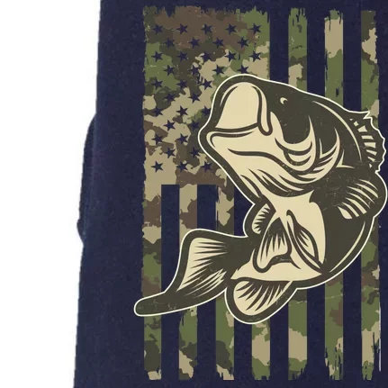 American US Camouflage Flag Bass Fishing Doggie 3-End Fleece Hoodie