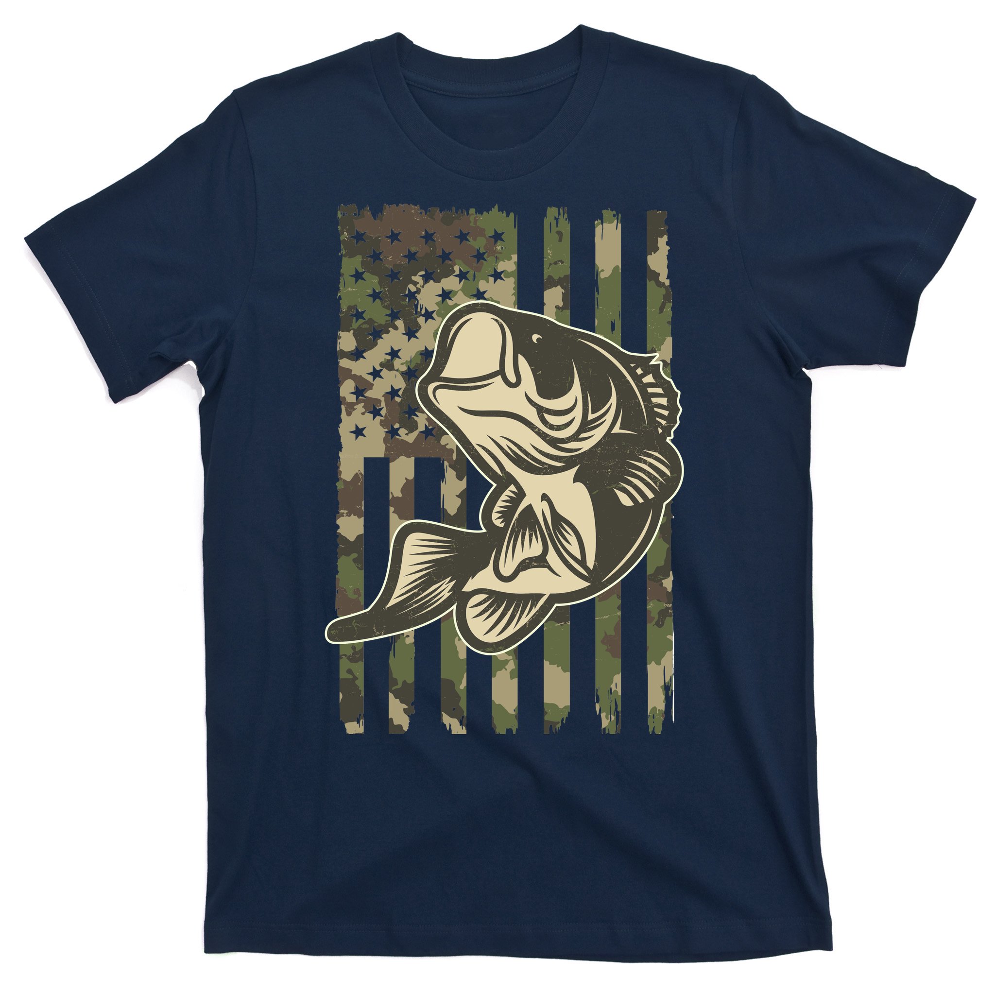 Bass Fishing cross American Flag Custom Long Sleeve Fishing Shirts