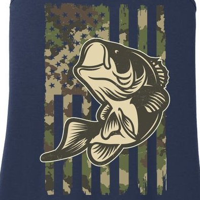 American US Camouflage Flag Bass Fishing Ladies Essential Tank