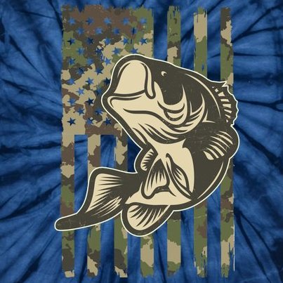 American US Camouflage Flag Bass Fishing Tie-Dye T-Shirt