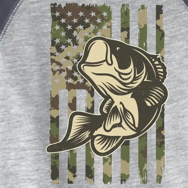 American US Camouflage Flag Bass Fishing Toddler Fine Jersey T-Shirt