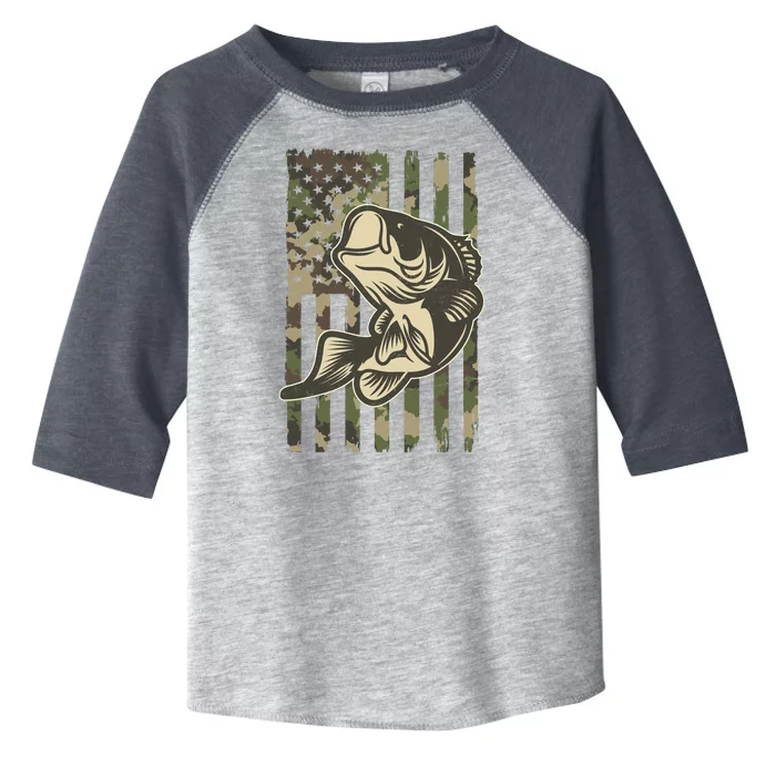 American US Camouflage Flag Bass Fishing Toddler Fine Jersey T-Shirt