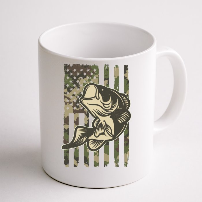 American US Camouflage Flag Bass Fishing Front & Back Coffee Mug