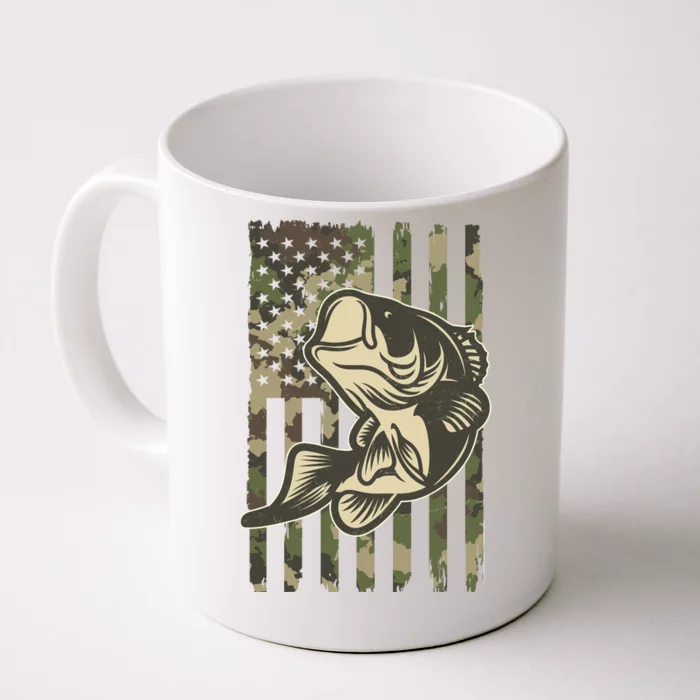 American US Camouflage Flag Bass Fishing Front & Back Coffee Mug