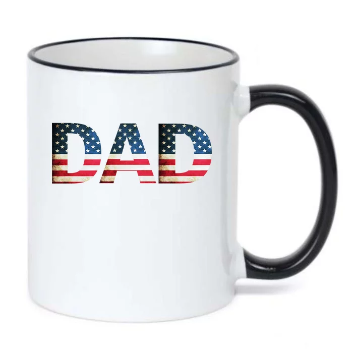 American USA Dad Black Color Changing Mug