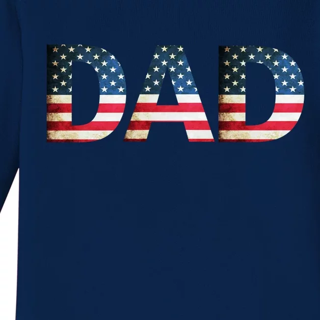 American USA Dad Baby Long Sleeve Bodysuit