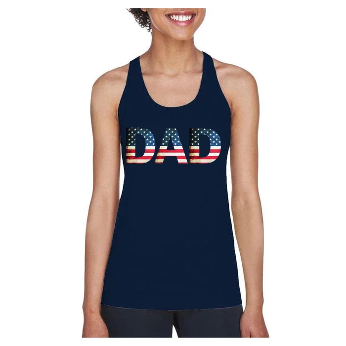 American USA Dad Women's Racerback Tank