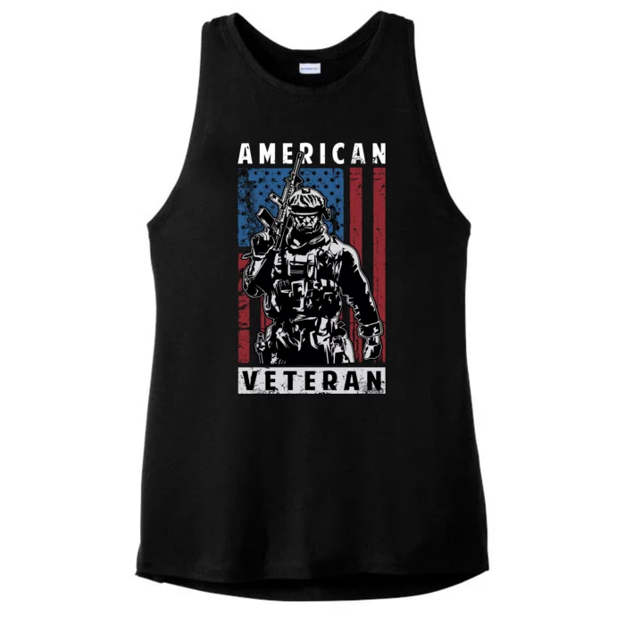 American Veteran Ladies Tri-Blend Wicking Tank