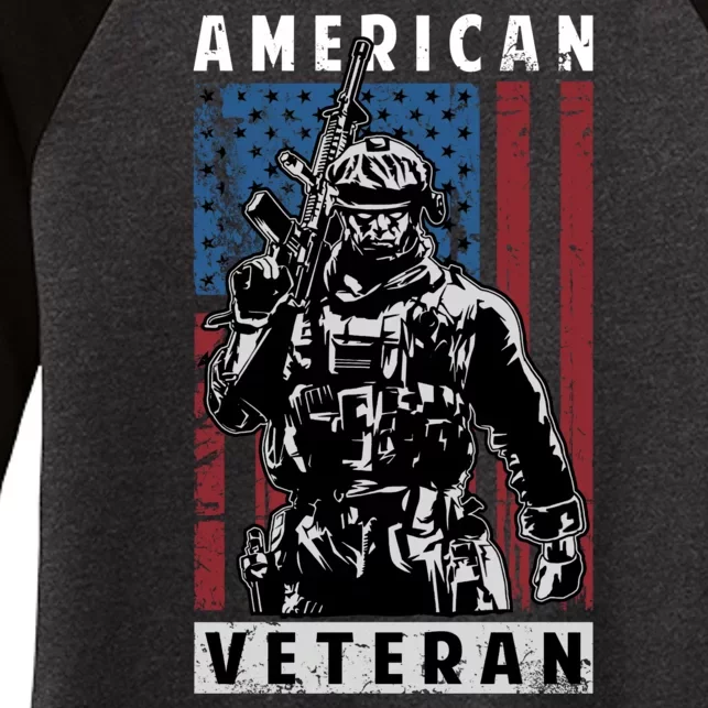 American Veteran Women's Tri-Blend 3/4-Sleeve Raglan Shirt