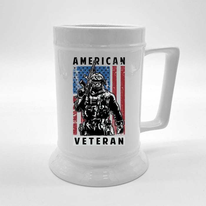 American Veteran Front & Back Beer Stein