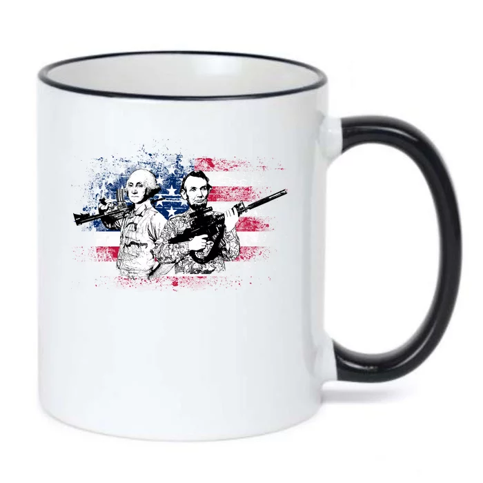 American Washington Lincoln Soldiers Black Color Changing Mug