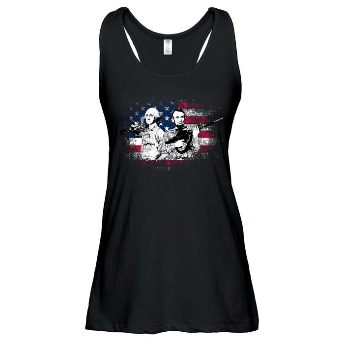 American Washington Lincoln Soldiers Ladies Essential Flowy Tank