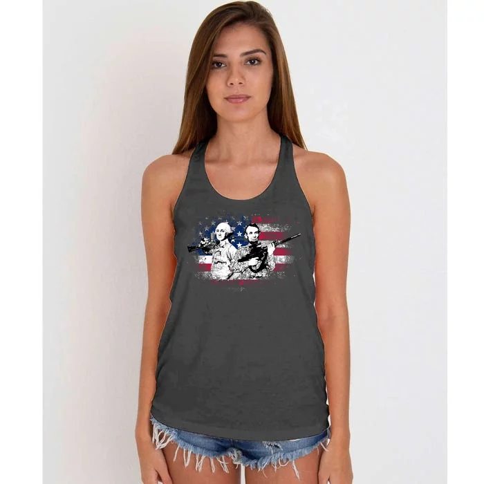 American Washington Lincoln Soldiers Women's Knotted Racerback Tank