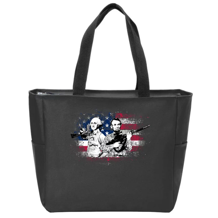 American Washington Lincoln Soldiers Zip Tote Bag