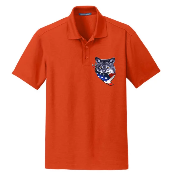 American Wolf USA Bandanna Dry Zone Grid Performance Polo