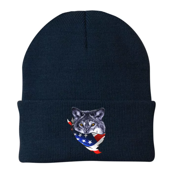 American Wolf USA Bandanna Knit Cap Winter Beanie