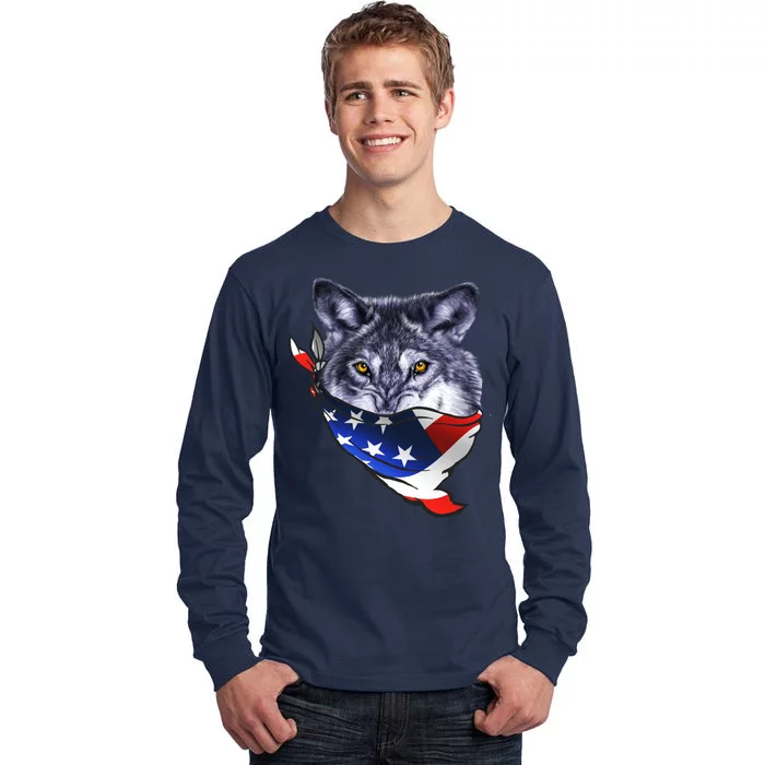 American Wolf USA Bandanna Tall Long Sleeve T-Shirt