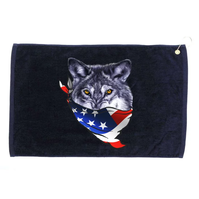 American Wolf USA Bandanna Grommeted Golf Towel