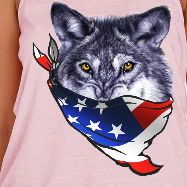 American Wolf USA Bandanna Women's Knotted Racerback Tank