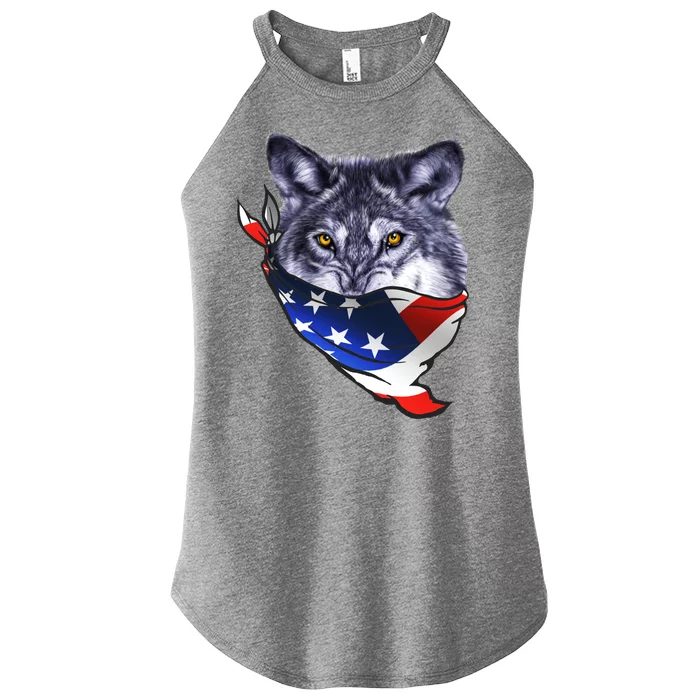 American Wolf USA Bandanna Women’s Perfect Tri Rocker Tank