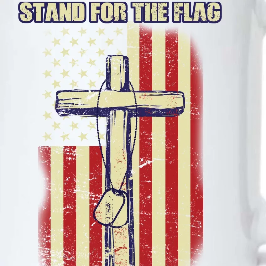 Americans Stand For The Flag Kneel For The Cross Black Color Changing Mug