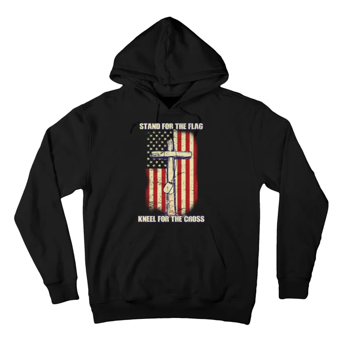 Americans Stand For The Flag Kneel For The Cross Hoodie