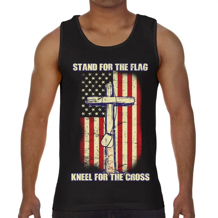 Americans Stand For The Flag Kneel For The Cross Comfort Colors® Tank Top