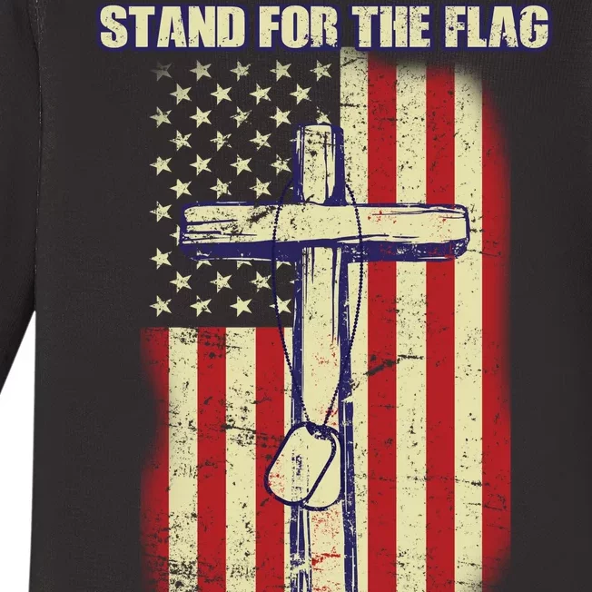 Americans Stand For The Flag Kneel For The Cross Baby Long Sleeve Bodysuit