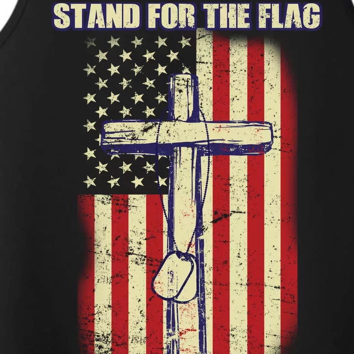 Americans Stand For The Flag Kneel For The Cross Performance Tank