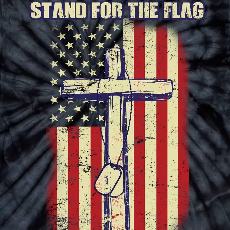 Americans Stand For The Flag Kneel For The Cross Tie-Dye T-Shirt