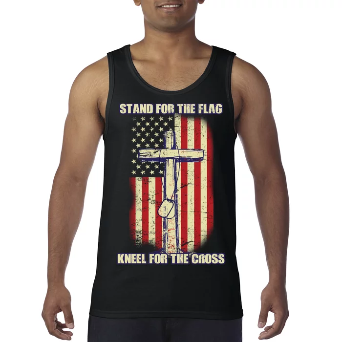 Americans Stand For The Flag Kneel For The Cross Tank Top