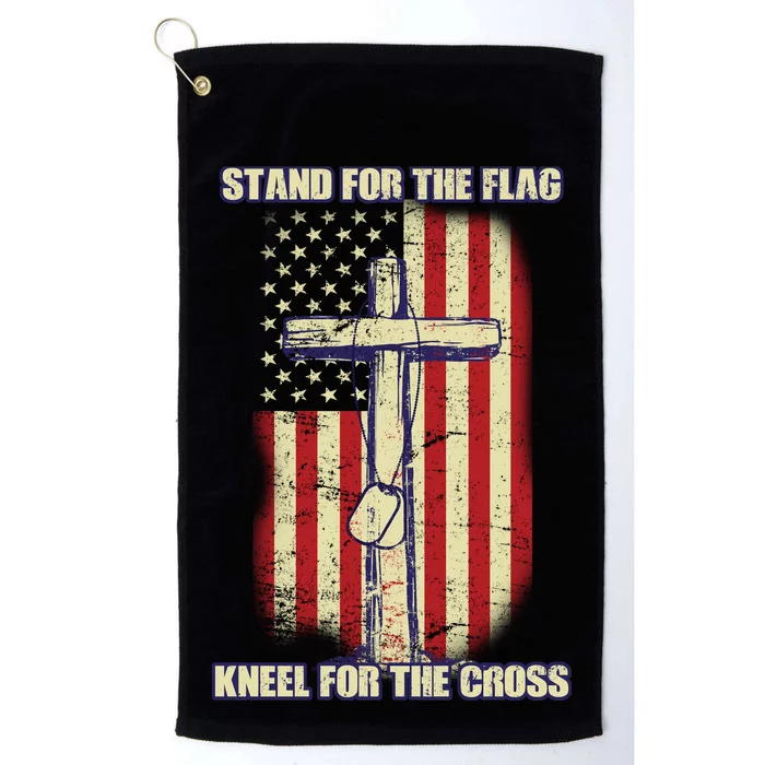 Americans Stand For The Flag Kneel For The Cross Platinum Collection Golf Towel